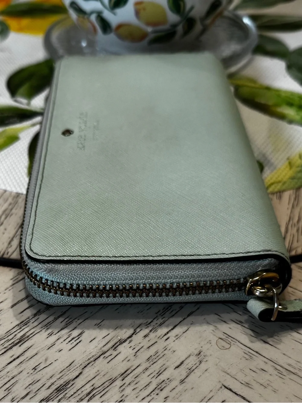 Kate Spade New York Mint Saffiano Leather Zip Around Wallet